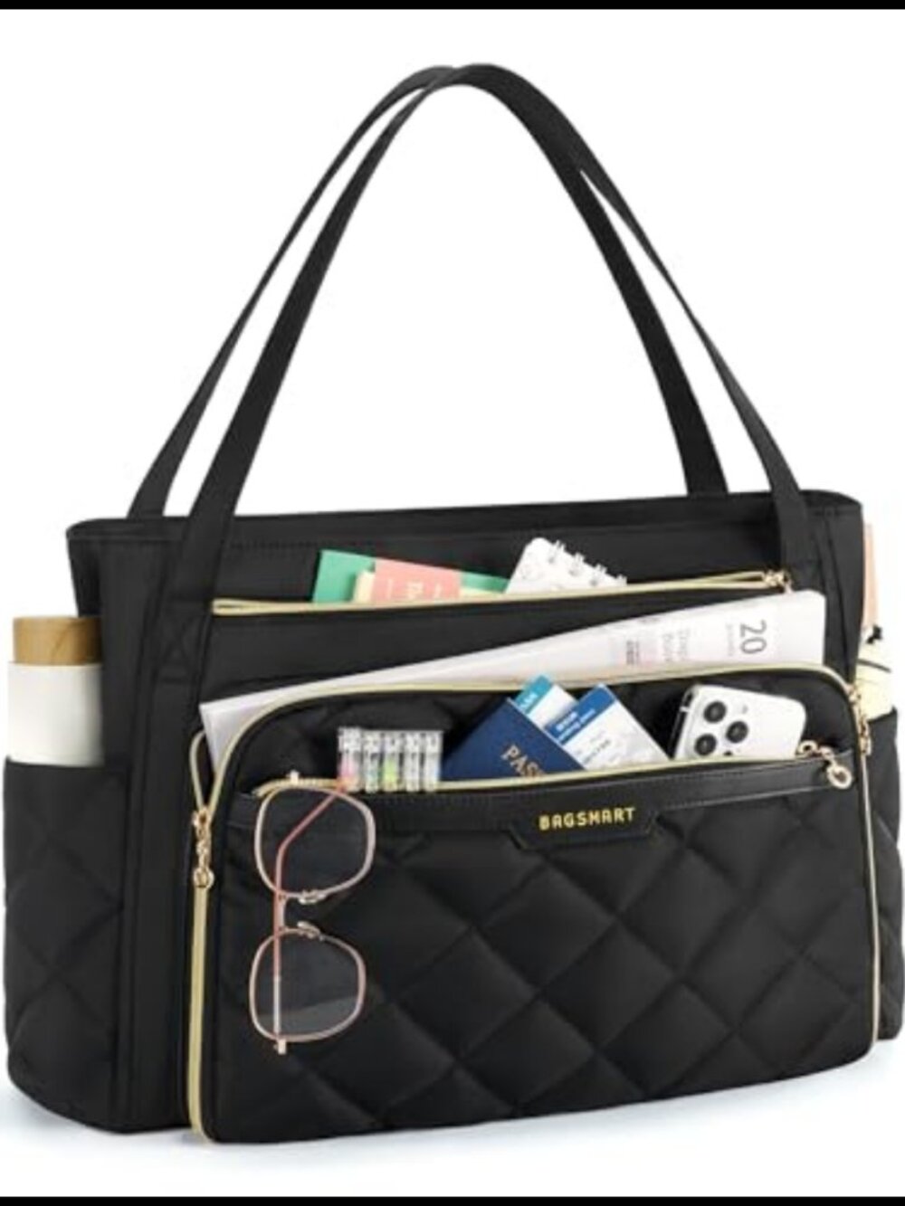 Quilted Laptop Tote Bag for Women 15.6in Teacher Nurse Briefcase